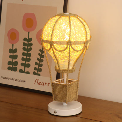 Woven Rattan Hot Air Balloon Table Lamp