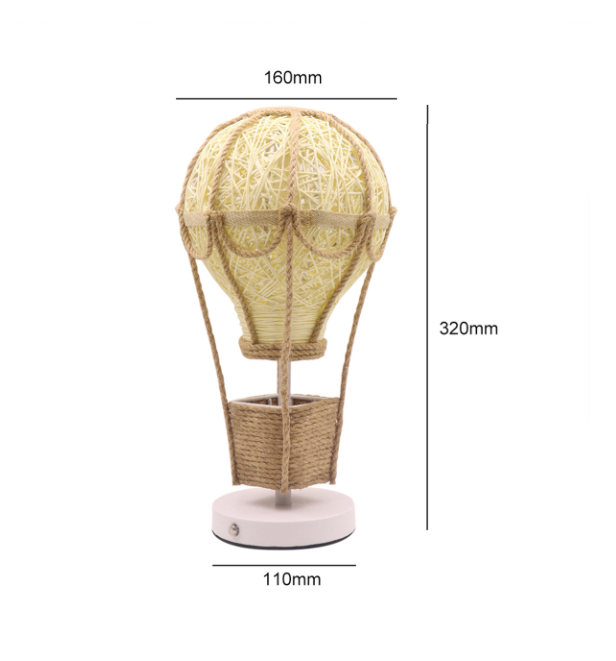 Woven Rattan Hot Air Balloon Table Lamp